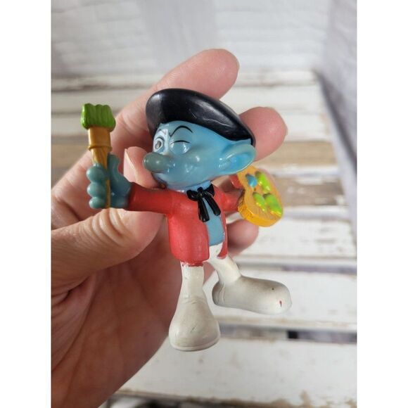 Peyo Smurf painter 2011 figurine toy vintage - Picture 8 of 9